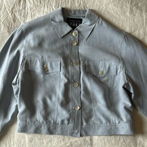 ✨ RARE VNTG AUGUST SILK CROPPED BUTTON UP JACKET SZ 8
